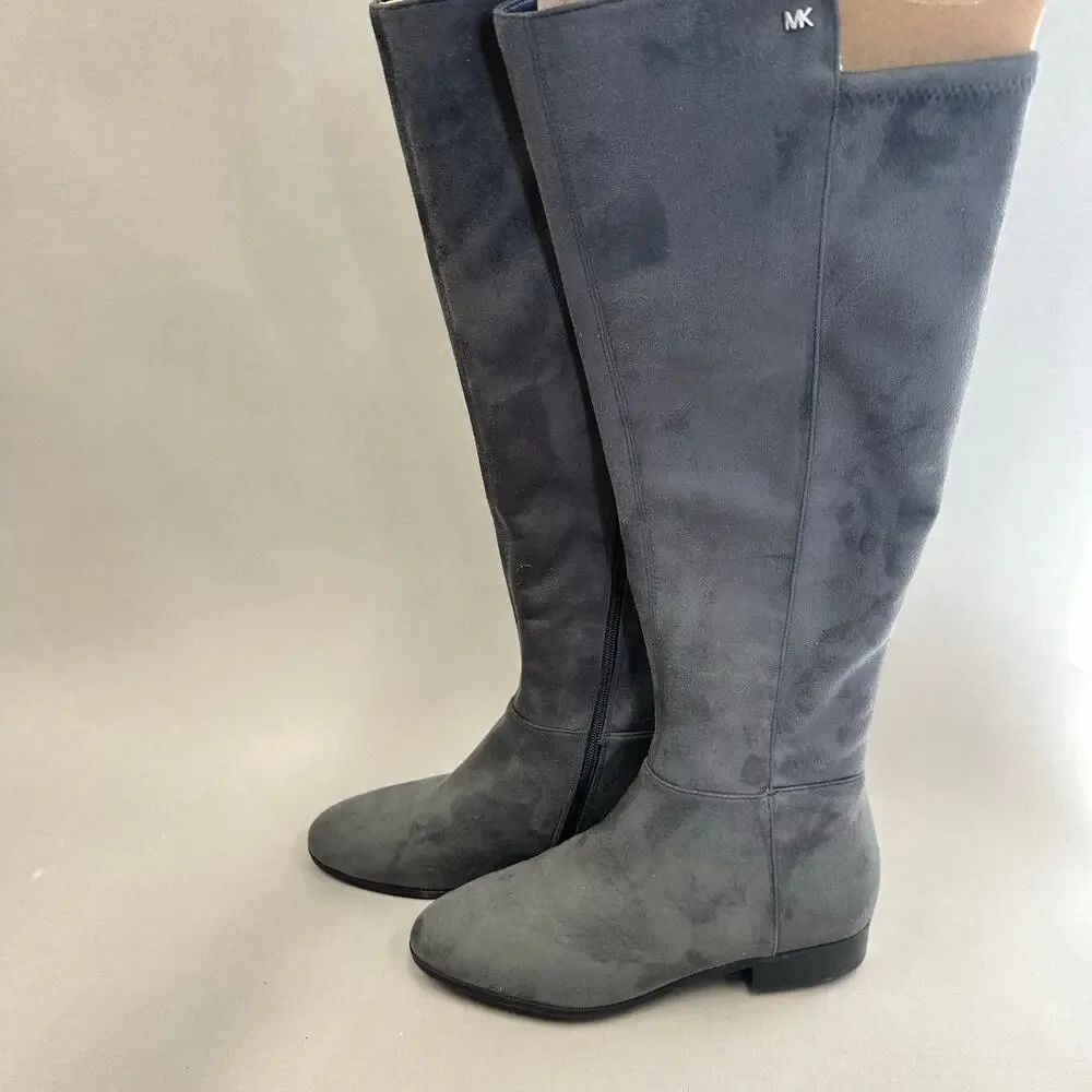 Michael Kors Bromley stretch over the boots gray faux suede‎ Size 9.5